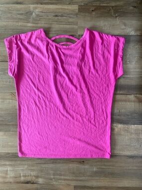 Women’s Pink Crewneck Short Sleeve Top